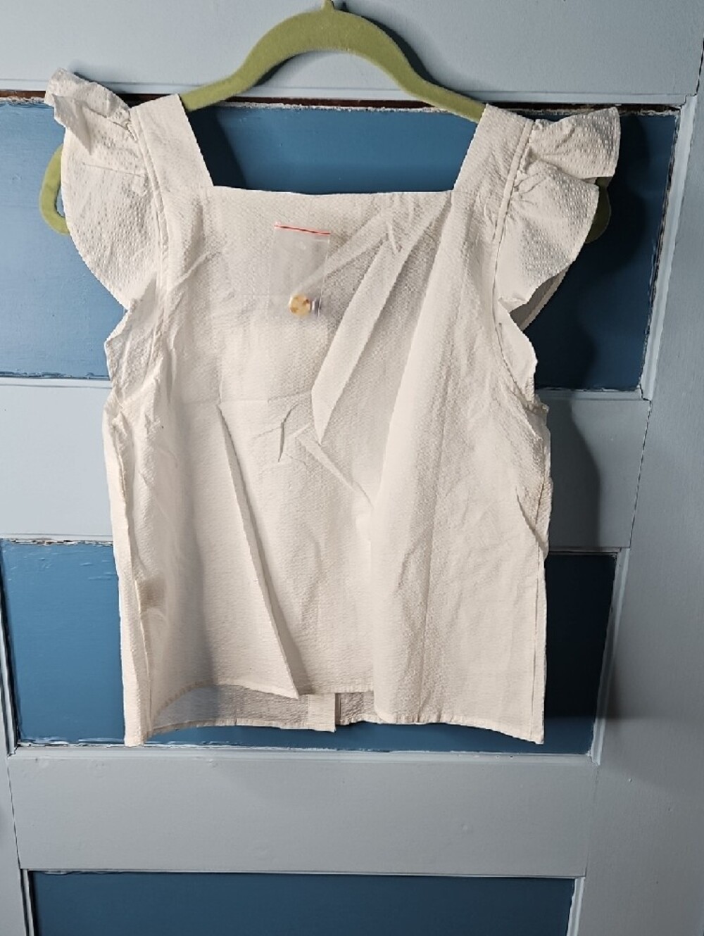 Blu Pepper White Top with Subtle Ruffle Detail Small - Picture 4 of 7